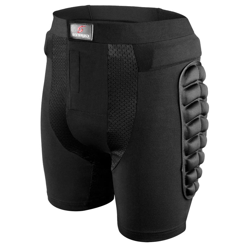 Soared 3D Protection Hip Butt EVA Paded Short Pants Protective Gear Guard Impact Pad Ski Ice Skating Snowboard Black L - Image 2
